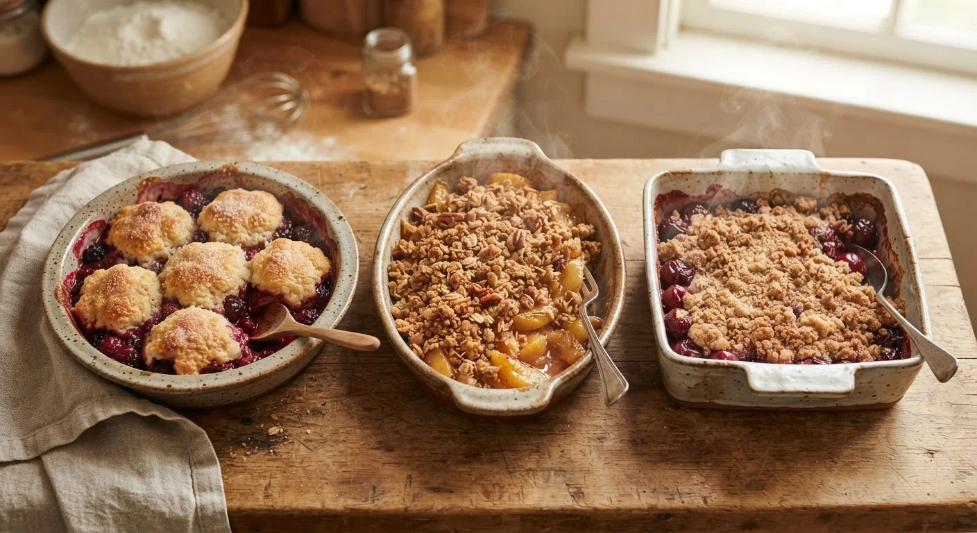 Fruit Cobblers, Crisps, and Crumbles: What Actually Sets Them Apart